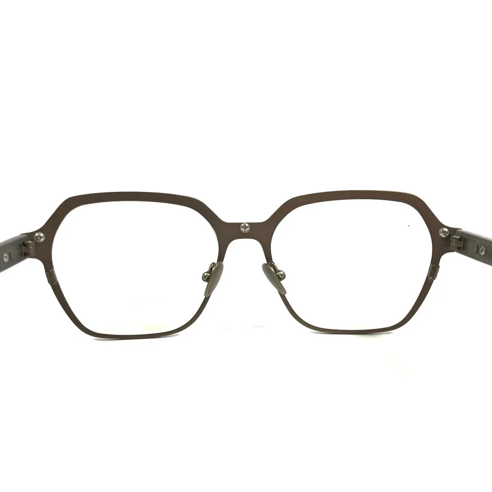 Tom Davies Eyeglasses Frames TD739 Col. 2210 Matte Brown Gray Hexagon 52-15-140